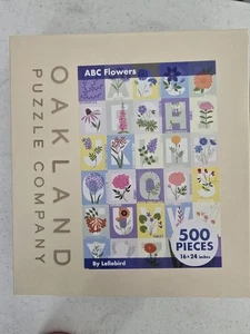 Oakland Puzzle Company ABC Flowers 500 Pc Jigsaw Artist Jeni Paltiel Lellobird - Picture 1 of 3