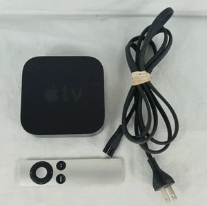 Apple TV 8GB Digital HD Media Streamer Black A1469 REMOTE POWER CABLE TESTED - Picture 1 of 7