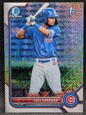 2022 Bowman #BCP-147 Luis Verdugo Chrome Prospects Mojo Refractor - Chicago Cubs - Image 1 of 2