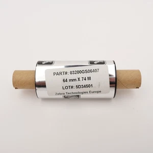Zebra Wachs/Harz Farbbänder 64 mm x 74 m Desktop Thermodrucker (03200GS06407) - Bild 1 von 7