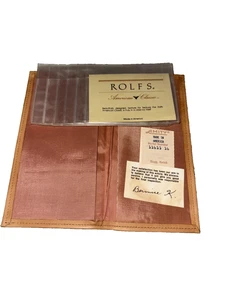 Rolfs Townsman Men' Leather Brown 1988 Little lambs Check Book Cover Vintage - Picture 1 of 17
