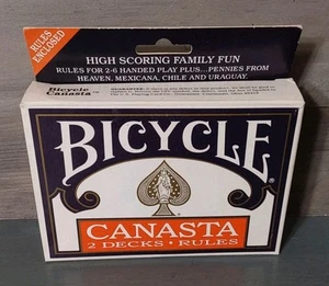 Bicicleta Canasta 2 Barajas Cartas Instrucciones Juego Vintage 1991 Juego - Imagen 1 de 4