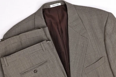 Vintage Yves Saint Laurent Suit Tan Wool Suit 45R Pleated Pants 36x30 Italy - Image 1 of 4