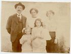 Family with Children , Girl with Doll , Vintage  Photo