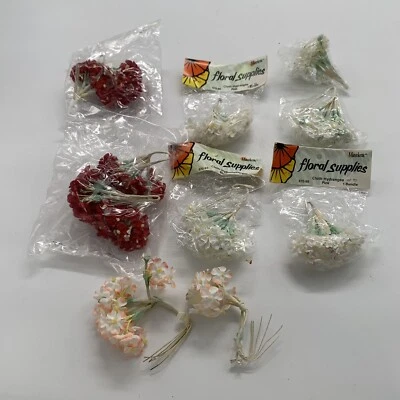 Lote de 7 Grinaldas de Hortênsias Mangelsen Branco Vermelho Rosa Flores de Pêssego - Imagem 1 de 4