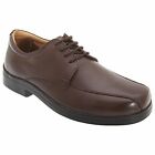 Roamers M450 Mens EXTRA WIDE FIT Brown Soft Leather Gibson Lace Up Shoes  