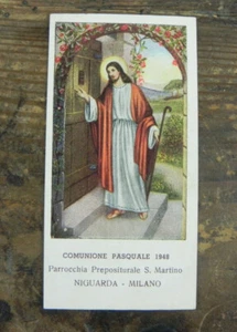Comunione Pasquale Anno 1948 Santino Parrocchia Prepositurale S.Martino NIGUARDA - Imagen 1 de 2