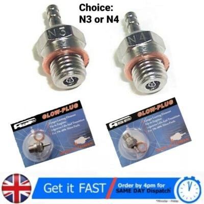 HSP 70117 N3 / N4 Super Glow Plug #3 / #4 Spark Med Hot Nitro Engine Parts RC  - Image 1 of 3