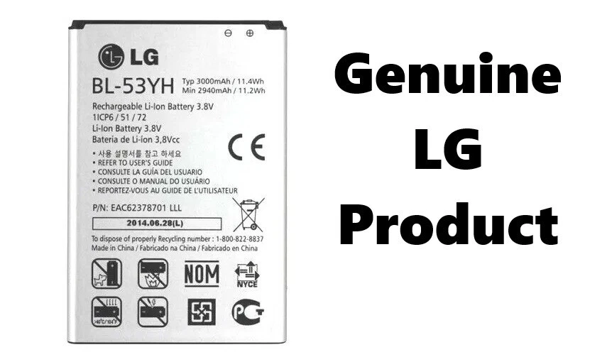 Batería OEM LG G3 BL-53YH 3000mAh (D850, D851, D852, etc.) Foto 1 de 1