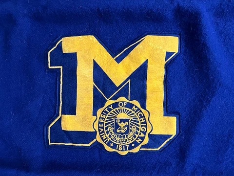 Vintage Pendleton Wool Stadium Blanket - University Of michigan football Cover