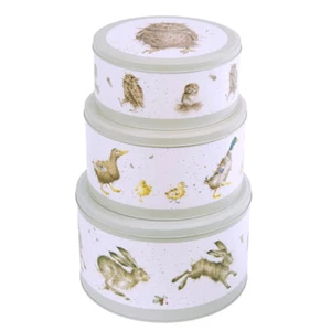 Wrendale Designs Sage Illustrated Countryside Set of 3 Cake Tins - Wedding Gift - Picture 1 of 2