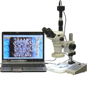AmScope 6.7X-112X Stereo Zoom Microscope + 80-LED + 5MP Digital Camera - Picture 1 of 8