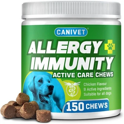 CANIVET All-Itch Immunity Treats For Dogs - Soothe Itchy Paws, Eyes, Ears, Skin
