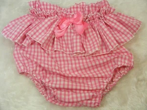 ADULT BABY SISSY pink 1/4 inch gingham DIAPER COVER PANTIES OPT LININGS - Picture 1 of 4