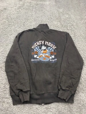 Suéter De Colección Walt Disney World Adulto Grande Gris Vellón Bordado Mickey Mouse Foto 1 de 4