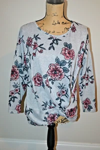 Ava James Light Grey with Pink Florals - M - Picture 1 of 2