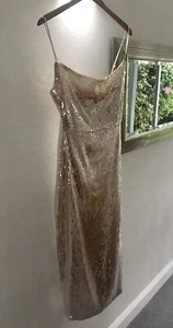 Pretty Lavish Sequin Midaxi Gold Blush Dress Size UK 8 - BNWT - Picture 1 of 12