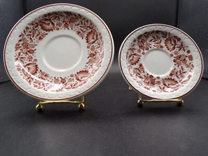2 Vintage USA Syracuse China Econo Rim Restaurant Railroad Saucers 6" & 4.5" D25 - Picture 1 of 9