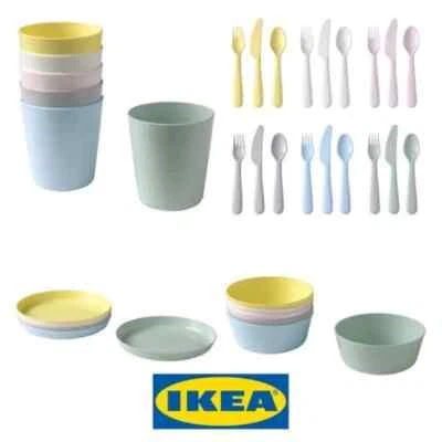 IKEA Kalas Kids Pastel Plastic Bowls Plates Cutlery Set or Individual Pieces