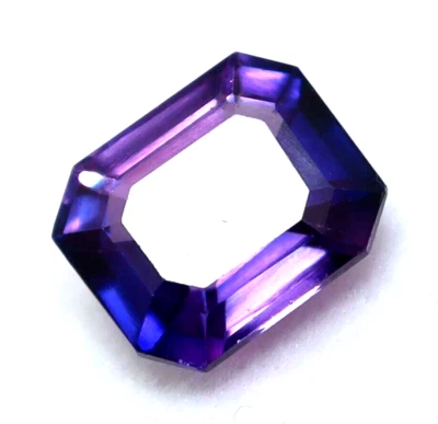 Natural 7.25 Ct Purple Tanzanite Emerald Cut Tanzania Certified Loose Gemstone - Image 1 of 4