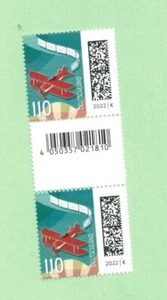 FLUGPOST-Welt d Briefe Bund 3671A II gelbe Fluoreszenz Paar EAN-Steg postfrisch - Picture 1 of 1