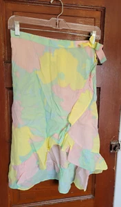 NWT Carter's Kid Girl's 12 Green Pink Yellow Blue Lightweight 100% Rayon Skirt - Picture 1 of 3