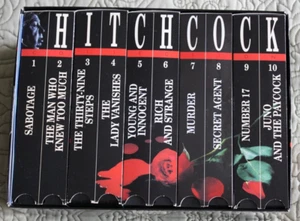 Alfred Hitchcock VHS 10 Movie Box Set Sabatoge Murder Lady Vanishes 39 Steps #17 - Picture 1 of 6