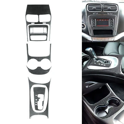 Juego de 8 piezas de cubierta de panel de consola central de fibra de carbono real para Dodge Journey 2011-20 Foto 1 de 4