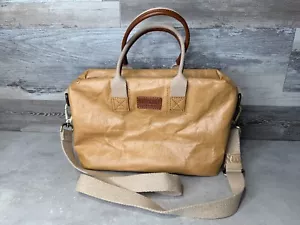 UASHMAMA ROMA SMALL WEEKENDER DAY BAG GEBRAUCHT PAPIERTÜTE CAMEL MADE IN ITALY - Bild 1 von 9