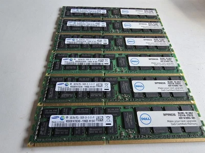 Samsung Dell 6x 8GB 48GB PC3L-10600R 2Rx4 ECC Reg Server Memory SNPP9RN2C/8G - Image 1 of 2