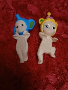 Two Sonny Angels; Animals Blue Elephant And Yellow Birthday Gift Party Hat  - Picture 1 of 4
