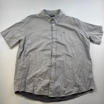 Tommy Hilfiger Shirt Mens 2XL Gray Classic Fit Short Sleeve Button Down Cotton - Image 1 of 4