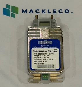 Setra 269 Differential Pressure Transducer Secure-Sense 4-20mA USED DISPLAY - Picture 1 of 6