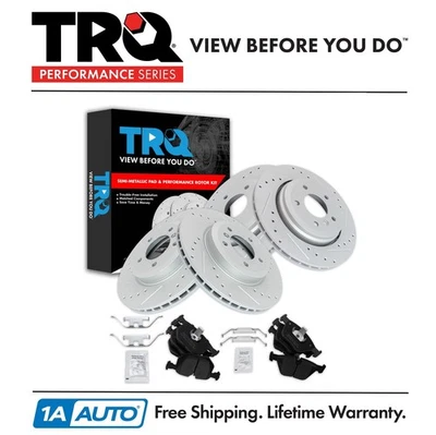 Kit de pastillas de freno delanteras traseras y rotor TRQ para 01-06 BMW 330Ci 01-05 330i 330xi Foto 1 de 4