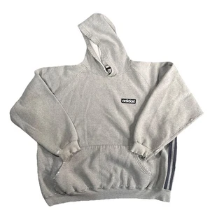 Vintage USA 90s Adidas Embroidered Hoodie Sweatshirt Men XL Distress Streetwear - Picture 1 of 17