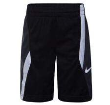 Nike Dri-Fit Boy's Shorts 4 Black With White Mesh Side Stripe, Side Pockets,