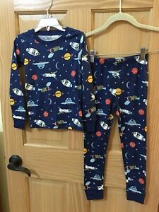 New Carter's Boys Spaceship Pajama set Navy Snug Fit LONG Sleeve Pants