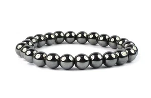 Lab Certified Natural Hematite Bracelet for Men and Women (8 mm Beads) - Picture 1 of 4