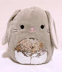Squishmallows Easter Squad 12" Blake the Gray Sequin Belly Bunny Plush Doll - Picture 1 of 2