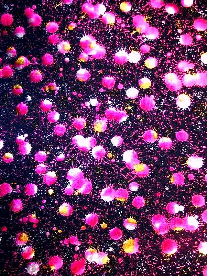 Lámina con patrón de salpicaduras de gota de pintura en tejido elástico Jersey poliéster tela de spandex Foto 1 de 1