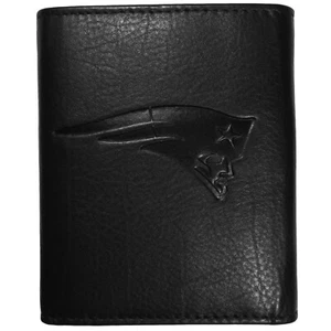 Portafoglio New England Patriots in pelle goffrata triplo con licenza ufficiale - Foto 1 di 3