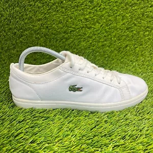 Lacoste Straightset BL1 SPW Womens Size 8 White Athletic Leather Shoes Sneakers - Picture 1 of 10