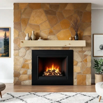 Unfinished Shelf Floating Rustic Wood Beam U Pick Fireplace Mantle Mantel  - Image 1 of 4