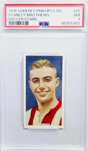 Tarjeta de Stanley Matthews 1936 Godfrey Phillips Soccer Stars #25 PSA 7 casi nueva Pop 1 - Imagen 1 de 2