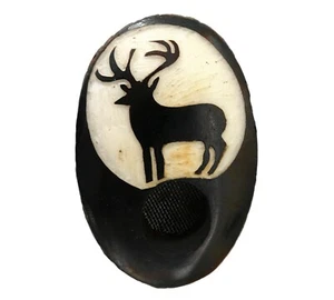 Mini Pipa de Fumar Tagua Ciervo Tagua Hecho a Mano Natural Tallada Espíritu Animal Regalo - Imagen 1 de 2