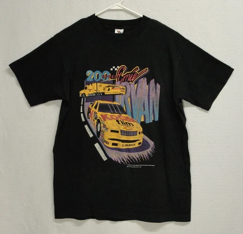Vtg 92 Eastman Kodak Film 200 Speed Ernie Irvan Black Single Stitch Tshirt Sz L Cover