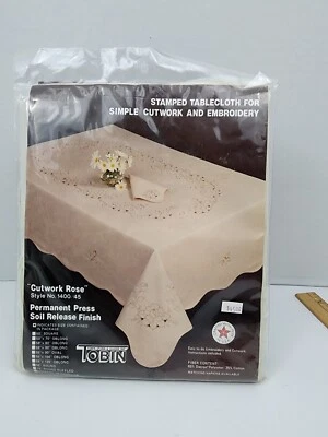 Tobin Stamped for Cutwork Rose Embroidery 12 Napkins  - Image 1 of 4