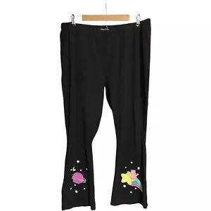 Dolls Kill X Care Bears Black Planet Care Printed Flares Bell Bottom Black 2X - Picture 1 of 3