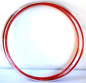 Pair Of Rigida Nova Red Aluminum Rims 700 - 36 Holes For Tires D-P New - Picture 1 of 2