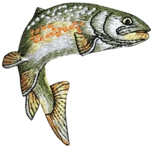 Golden Trout Applique Patch - Freshwater Fish Fisherman Fishing Embroidered - Picture 1 of 1